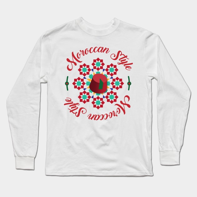 Gift For Friend Moroccan Style Long Sleeve T-Shirt by HozDes